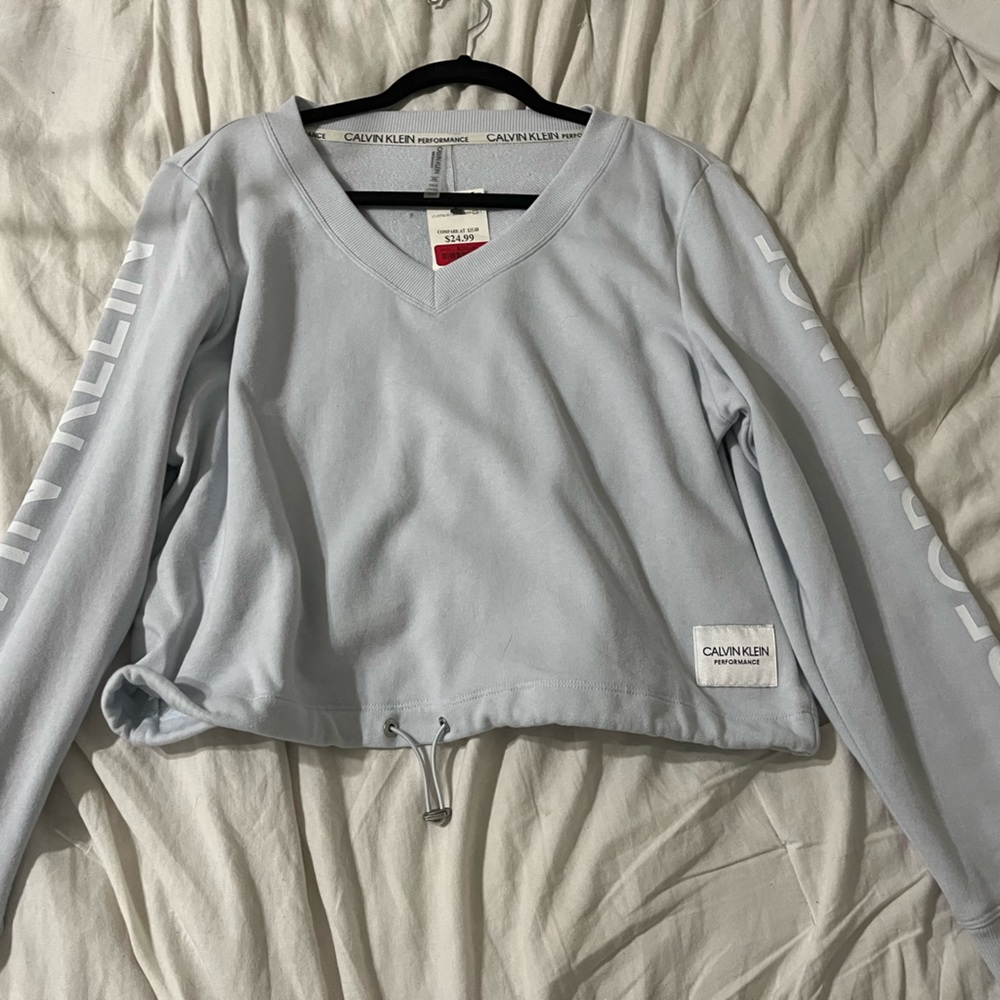 Calvin Klein performance sweatshirt. With cinch effect. Light blue color!